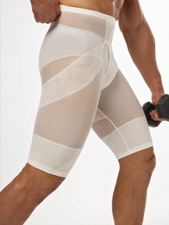 Men's High-Waist Compression Shapewear Shorts – Seamless Tummy Control Body Shaper